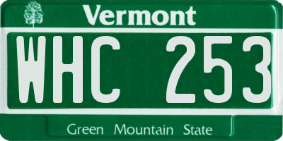 VT license plate WHC253