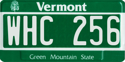 VT license plate WHC256