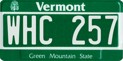 VT license plate WHC257
