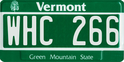 VT license plate WHC266