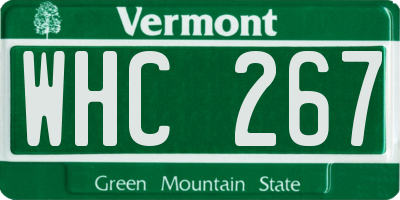 VT license plate WHC267