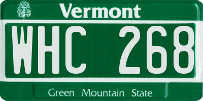 VT license plate WHC268