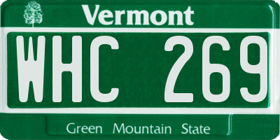 VT license plate WHC269