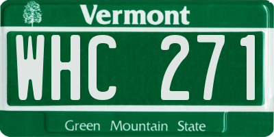 VT license plate WHC271