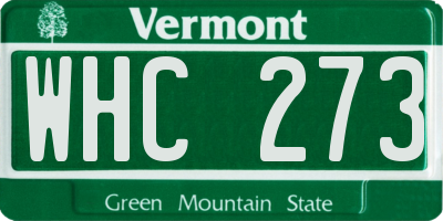 VT license plate WHC273