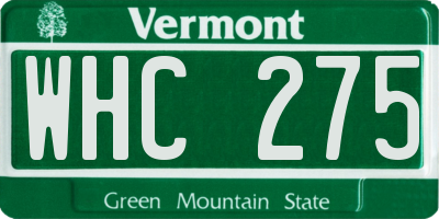 VT license plate WHC275