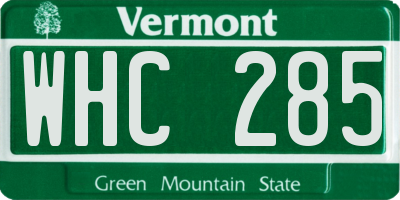 VT license plate WHC285