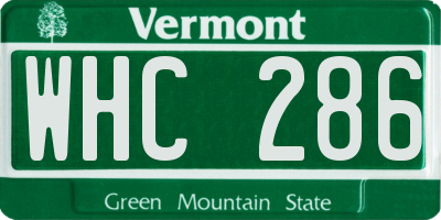 VT license plate WHC286