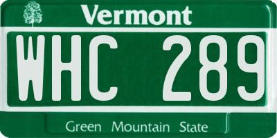 VT license plate WHC289