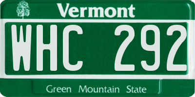 VT license plate WHC292