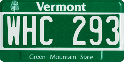 VT license plate WHC293