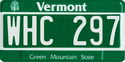 VT license plate WHC297