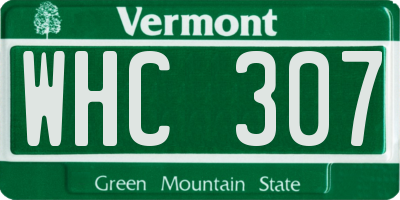 VT license plate WHC307