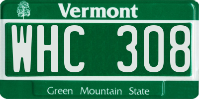VT license plate WHC308