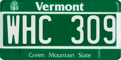 VT license plate WHC309