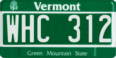 VT license plate WHC312
