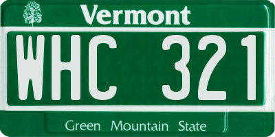 VT license plate WHC321