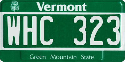 VT license plate WHC323