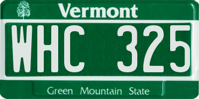 VT license plate WHC325