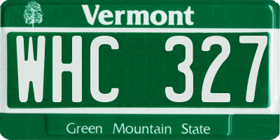 VT license plate WHC327