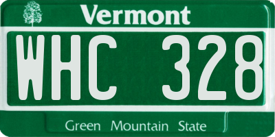 VT license plate WHC328