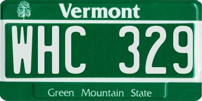 VT license plate WHC329