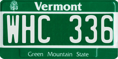 VT license plate WHC336