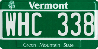 VT license plate WHC338
