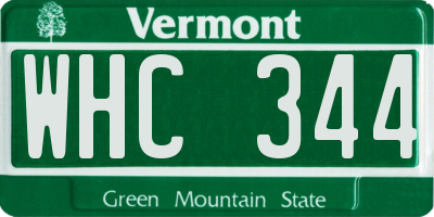 VT license plate WHC344