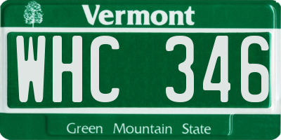 VT license plate WHC346