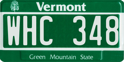VT license plate WHC348