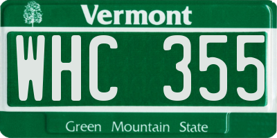 VT license plate WHC355