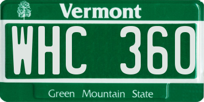 VT license plate WHC360