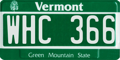 VT license plate WHC366