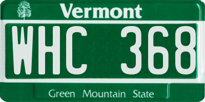 VT license plate WHC368
