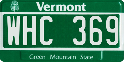 VT license plate WHC369