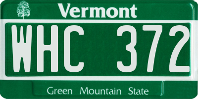 VT license plate WHC372