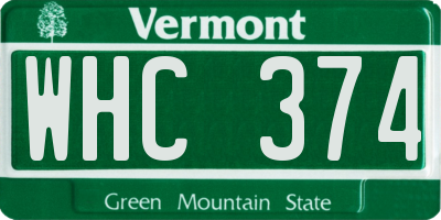 VT license plate WHC374