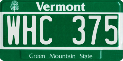VT license plate WHC375