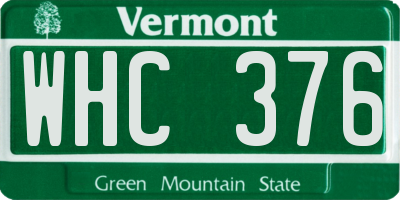 VT license plate WHC376