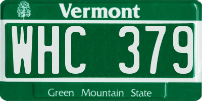 VT license plate WHC379