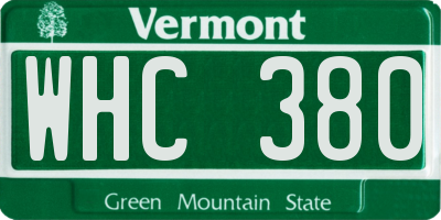 VT license plate WHC380
