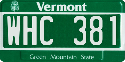 VT license plate WHC381
