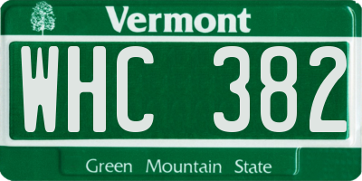 VT license plate WHC382
