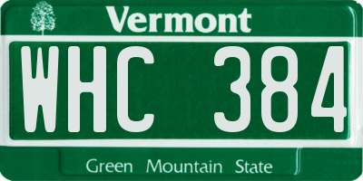 VT license plate WHC384