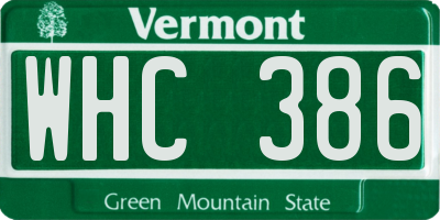 VT license plate WHC386