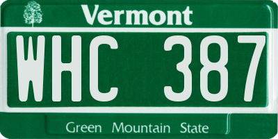 VT license plate WHC387