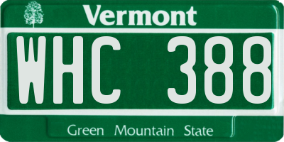 VT license plate WHC388