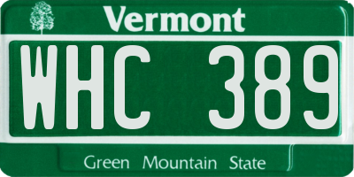 VT license plate WHC389