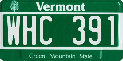 VT license plate WHC391